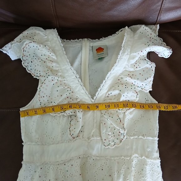 FARM RIO Eyelet patch beaded mini dress off-white - Picture 12 of 16